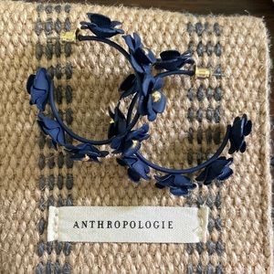 Anthropologie  navy statement earrings